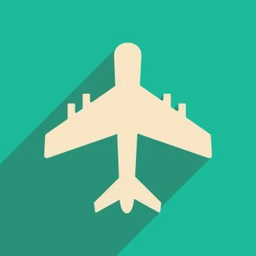 Flat with shadow icon and mobile applacation plane Stock Illustration