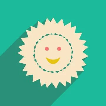 Flat with shadow icon and mobile applacation sun Stock Illustration