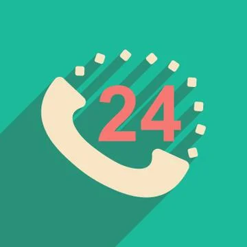 Flat with shadow icon and mobile applacation telepfone Stock Illustration