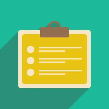 Flat with shadow icon and mobile applacation questionnaire Stock Illustration