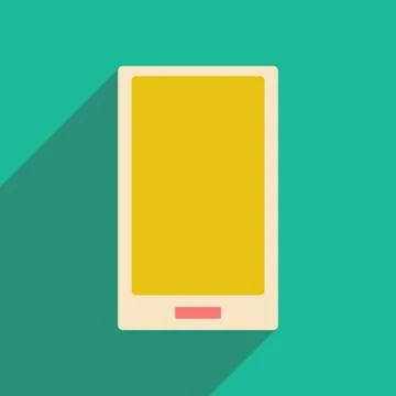 Flat with shadow icon and mobile applacation mobilephone Stock Illustration