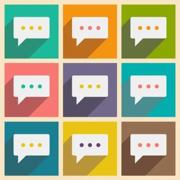 Flat with shadow icon and mobile applacation information thought Stock Illustration