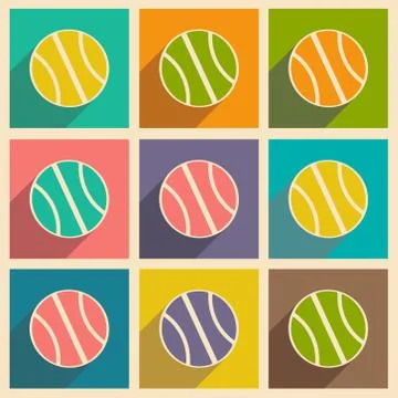 Flat with shadow icon and mobile applacation volleyball Stock Illustration