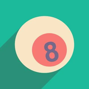 Flat with shadow icon and mobile applacation billiard balls Stock Illustration