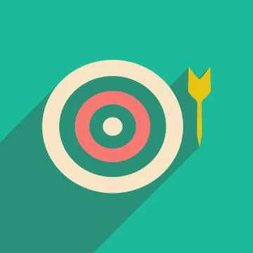 Flat with shadow icon and mobile applacation target Stock Illustration