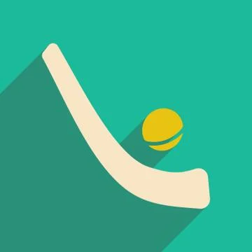 Flat with shadow icon and mobile applacation hockey Stock Illustration
