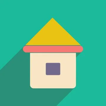 Flat with shadow icon and mobile applacation house Stock Illustration