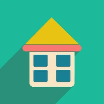 Flat with shadow icon and mobile applacation house Stock Illustration