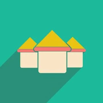 Flat with shadow icon and mobile applacation house Stock Illustration