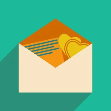 Flat with shadow icon and mobile applacation invite card Stock Illustration