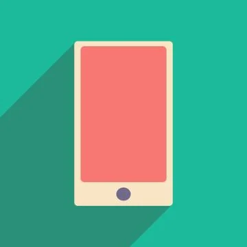 Flat with shadow icon and mobile applacation phone Stock Illustration
