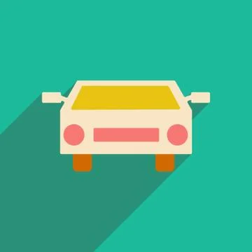 Flat with shadow icon and mobile applacation car Stock Illustration