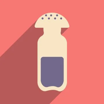Flat with shadow icon and mobile application salt cellar Stock Illustration