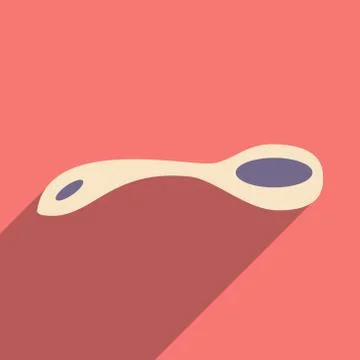 Flat with shadow icon and mobile application tea spoon Illustrazione stock