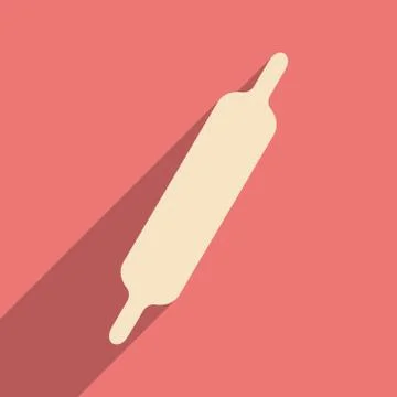 Flat with shadow icon and mobile application rolling-pin Stock Illustration
