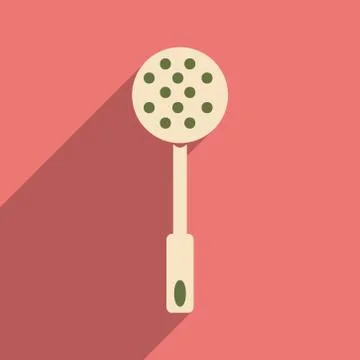 Flat with shadow icon and mobile application skimmer Stock Illustration