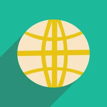 Flat with shadow icon and mobile applacation earth Stock Illustration