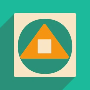 Flat with shadow icon and mobile applacation alchemy symbols Stock Illustration