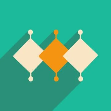 Flat with shadow icon and mobile applacation mystical symbols Stock Illustration