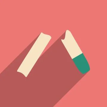 Flat with shadow icon and mobile application cigarettes Stock Illustration