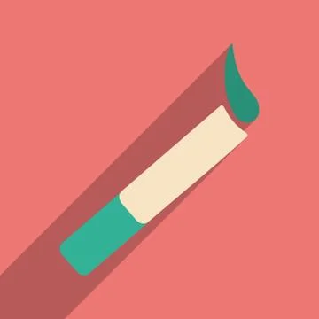 Flat with shadow icon and mobile application cigarette Stock Illustration