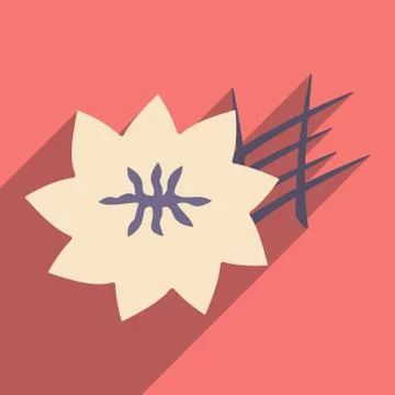 Flat with shadow icon and mobile application saffron Stock Illustration