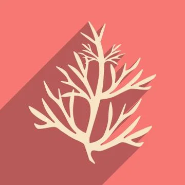 Flat with shadow icon and mobile application rosemary Stock Illustration