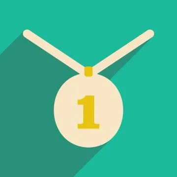 Flat with shadow icon and mobile applacation medal Stock Illustration