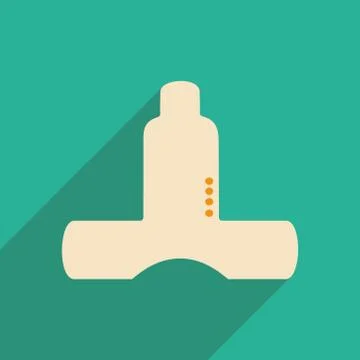 Flat with shadow icon and mobile applacation kitchen ventilation Stock Illustration