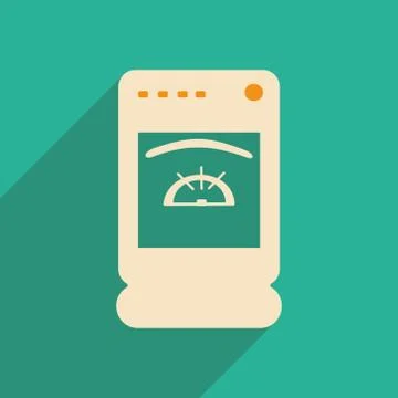 Flat with shadow icon and mobile applacation cooker Stock Illustration