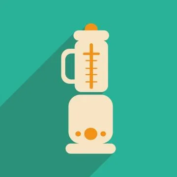 Flat with shadow icon and mobile applacation blender Stock Illustration