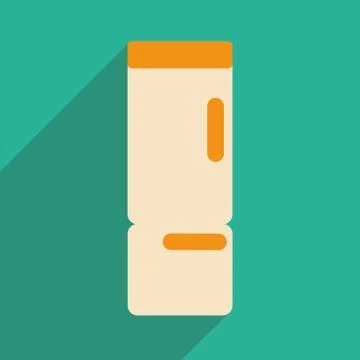 Flat with shadow icon and mobile applacation refrigerator Stock Illustration