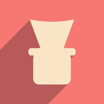 Flat with shadow icon and mobile application shisha bowl Stock Illustration