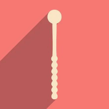 Flat with shadow icon and mobile application scrub brush hookah Stock Illustration