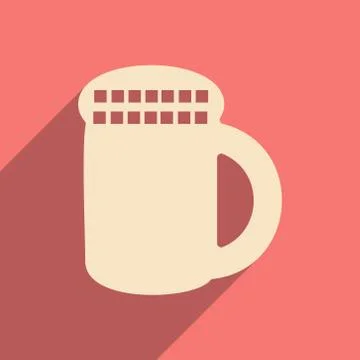 Flat with shadow icon and mobile application cover hookah Stock Illustration