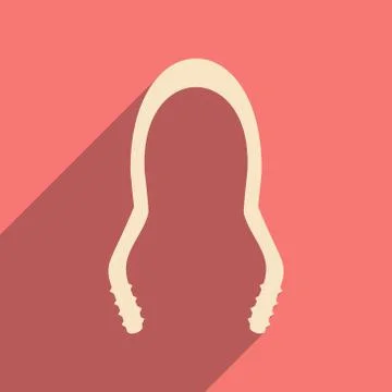 Flat with shadow icon and mobile application hookah tongs Stock Illustration