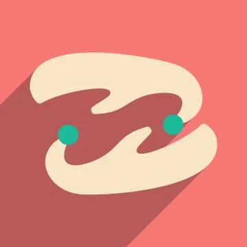 Flat with shadow icon and mobile application ancient shoes Stock Illustration