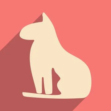 Flat with shadow icon and mobile application Egypt cat Stock Illustration