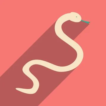 Flat with shadow icon and mobile application snake Stock Illustration