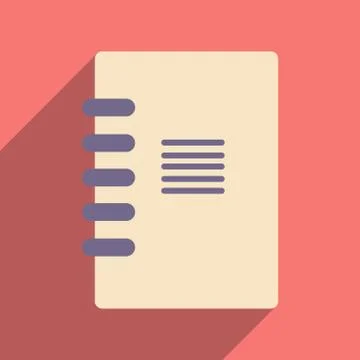 Flat with shadow icon and mobile application notebook Stock Illustration
