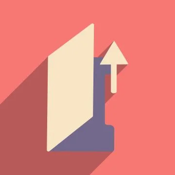 Flat with shadow icon and mobile application folder Stock Illustration