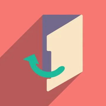 Flat with shadow icon and mobile application folder Stock Illustration