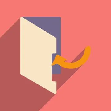Flat with shadow icon and mobile application folder Stock Illustration