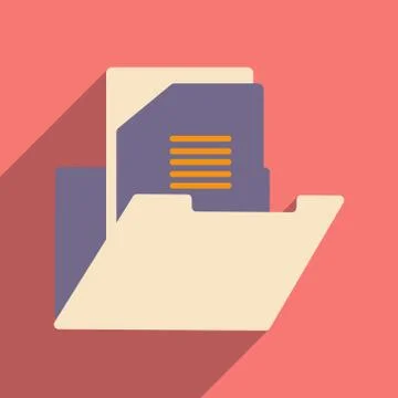 Flat with shadow icon and mobile application folder Illustration