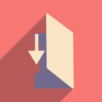 Flat with shadow icon and mobile application folder Stock Illustration