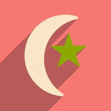 Flat with shadow icon and mobile application Turkish month Illustrazione stock