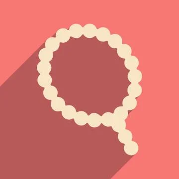Flat with shadow icon and mobile application rosary Stock Illustration