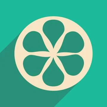 Flat with shadow icon and mobile applacation orange Stock Illustration