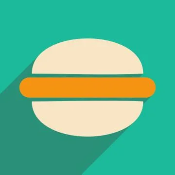 Flat with shadow icon and mobile applacation hamburger Stock Illustration