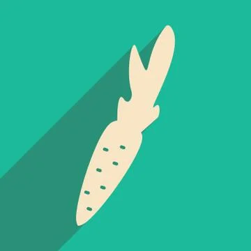 Flat with shadow icon and mobile applacation carrots Stock Illustration